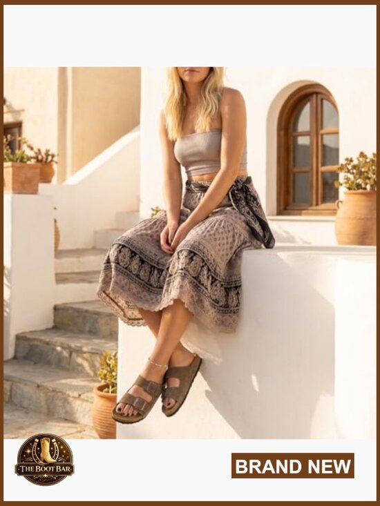 Project Cloud 100% Genuine Leather Womens Sandals  Genuine Leather Suede Slide Sandals Cushioned Cork Footbed Memory Foam Women\'s